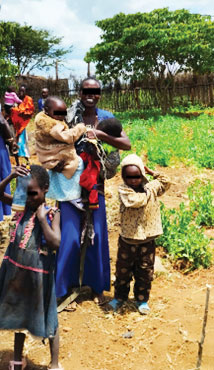 A Samburu woman with many children