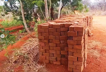 Baked bricks are the beginning of a small house to shelter the GOH team. (image credit: Garden of Hope)