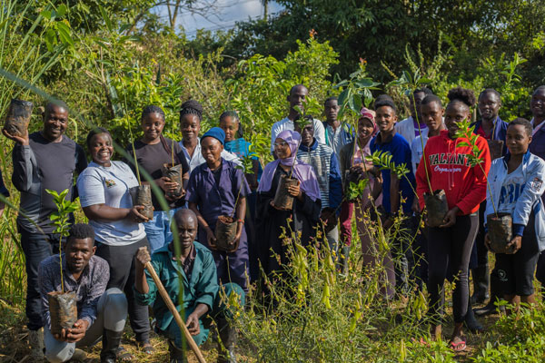 G-BIACK's Women's Empowerment and Youth Empowerment program participants gather to plant trees on World Environment Day in Kenya