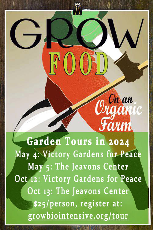 Garden Tours in 2023 - May 6 at Victory Gardens for Peace, May 5  at The Jeavons Center, Oct 21 at Victory Gardens for Peace 
